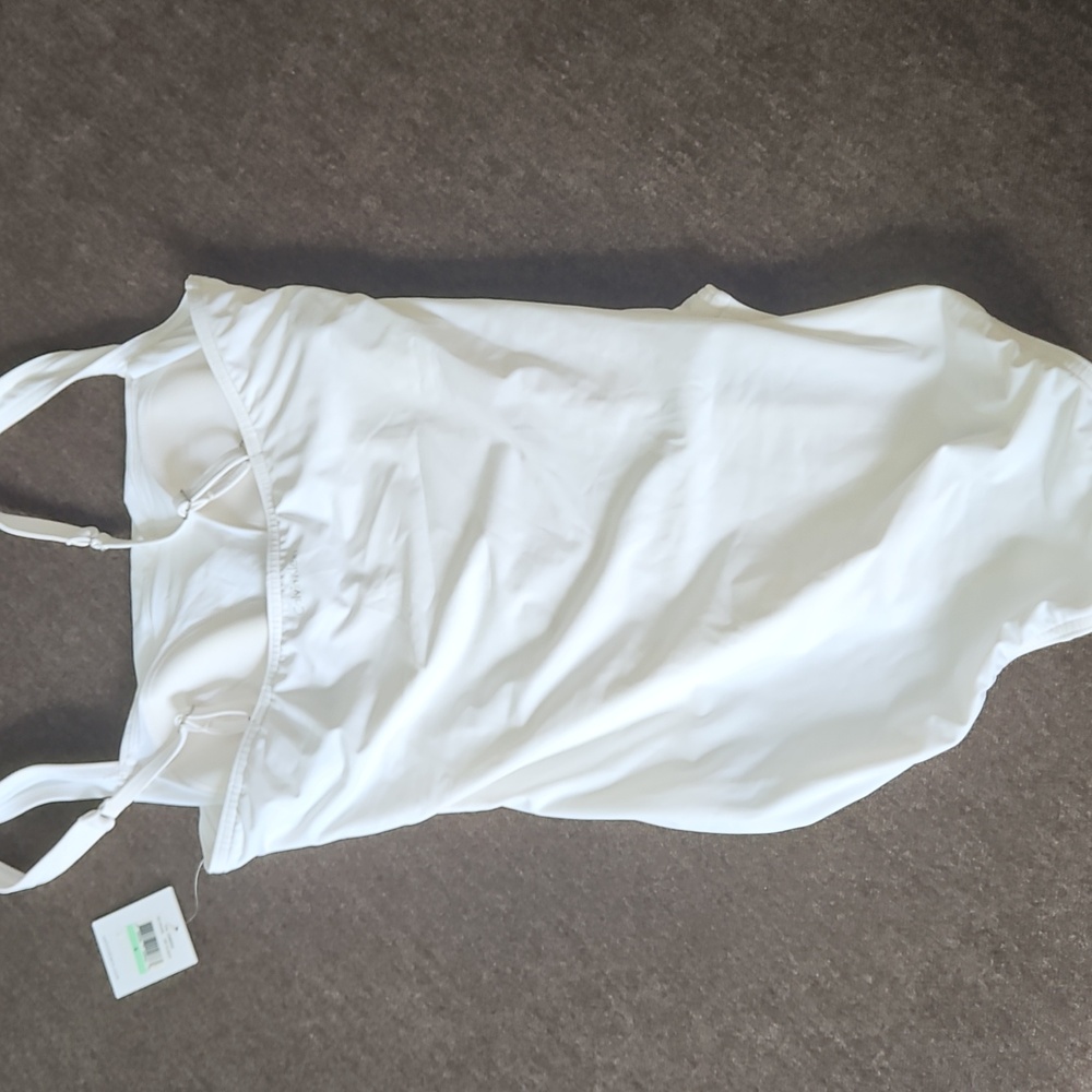Calvin Klein White Ruched Swimsuit - Picture 5 of 6